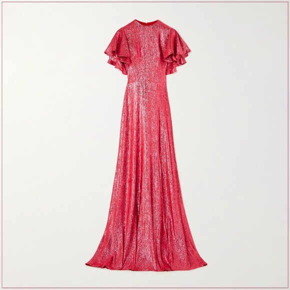 The Vampire’s Wife $4990 Light Sleeper Gown in Metallic Ruby - Picture 2 of 14